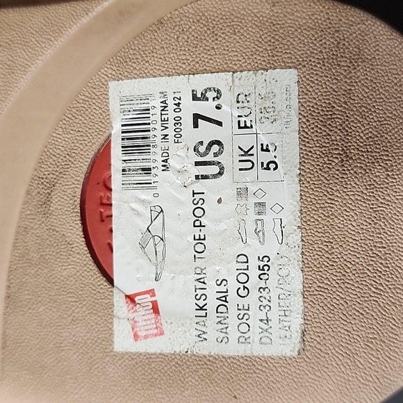 FitFlop Walkstar Toe-Post Sandals, Rose Gold, Women's 7.5 - Picture 6 of 6